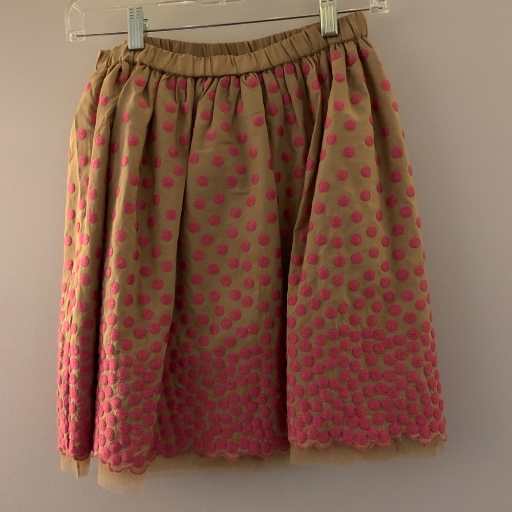 lands end taffeta embroidered skirt